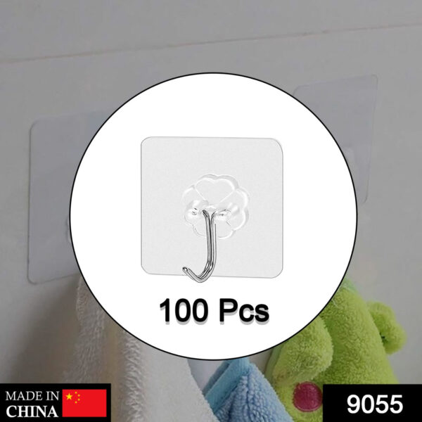 100PC MULTIPURPOSE STRONG SMALL STAINLESS STEEL ADHESIVE WALL HOOKS - Image 2
