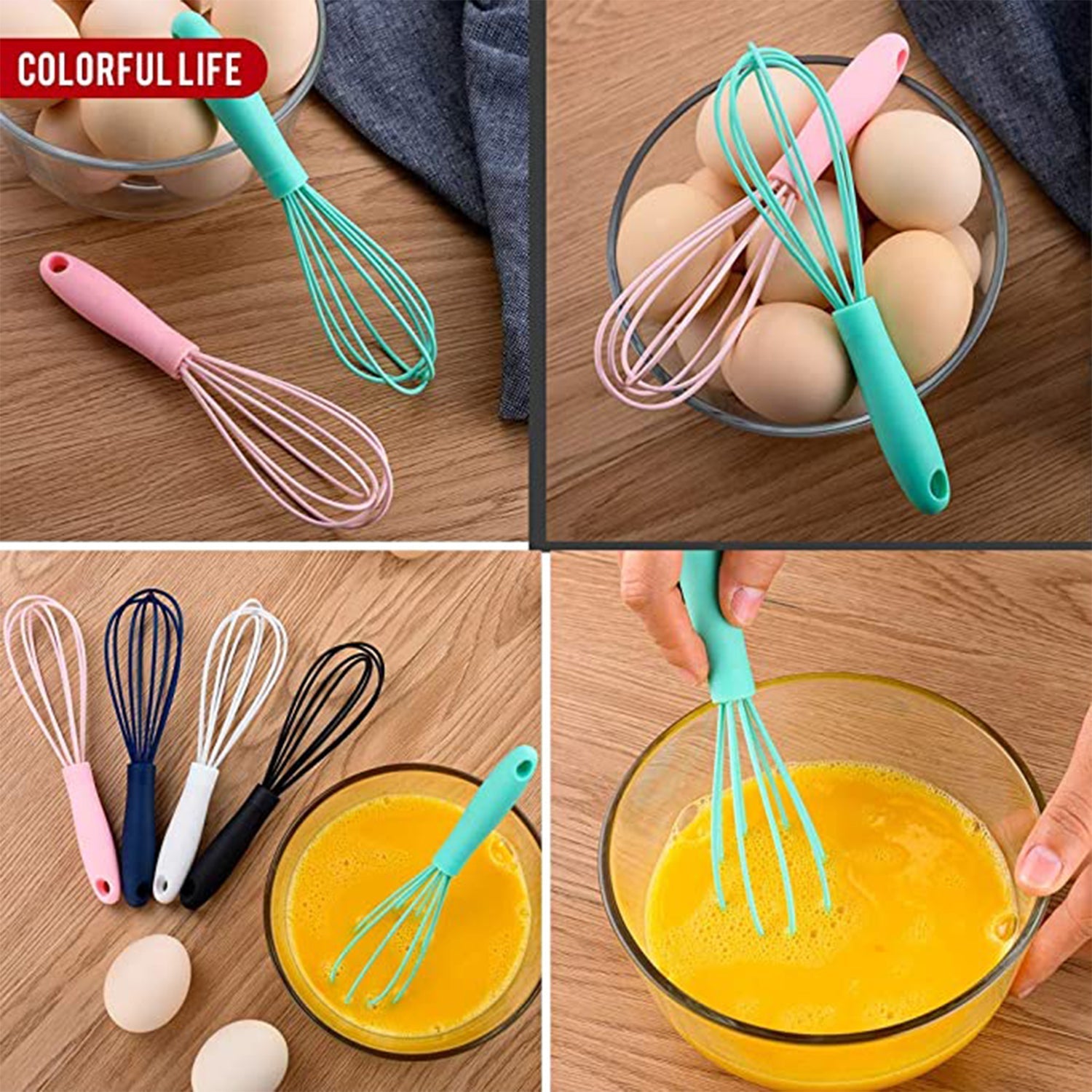 Manual Whisk Mixer Silicone Whisk, Cream Whisk, Flour Mixer, Rotary Egg Mixer, Kitchen Baking Tool. - Image 9