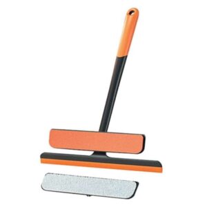 PLASTIC 3 IN 1 ROTATABLE DOUBLE SIDE DESIGN CLEANING BRUSH GLASS WIPER FOR GLASS WINDOW, CAR WINDOW, MIRROR, FLOOR (MULTICOLOR) (X723)