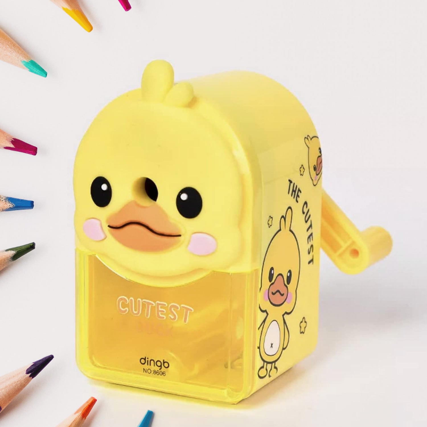Plastic Cutest Duck Pencil Sharpener (1 Pc) X724)