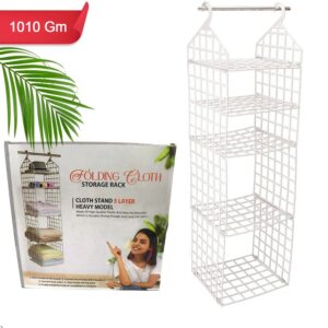 Multipurpose 5 Layer Folding Clothes Storage Rackscloset For Students Wardrobe Shelves Socks Scarf T-shirt Etchanging Organizer Storage Holders  Racks