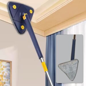 Rotatable Adjustable Triangle Cleaning Mop Triangle Mop With Stainless Steel Long Handle Push-pull Squeezing Cleaning Mop Dry  Wet Mop For Floor Windows (1 Pc) (X640)