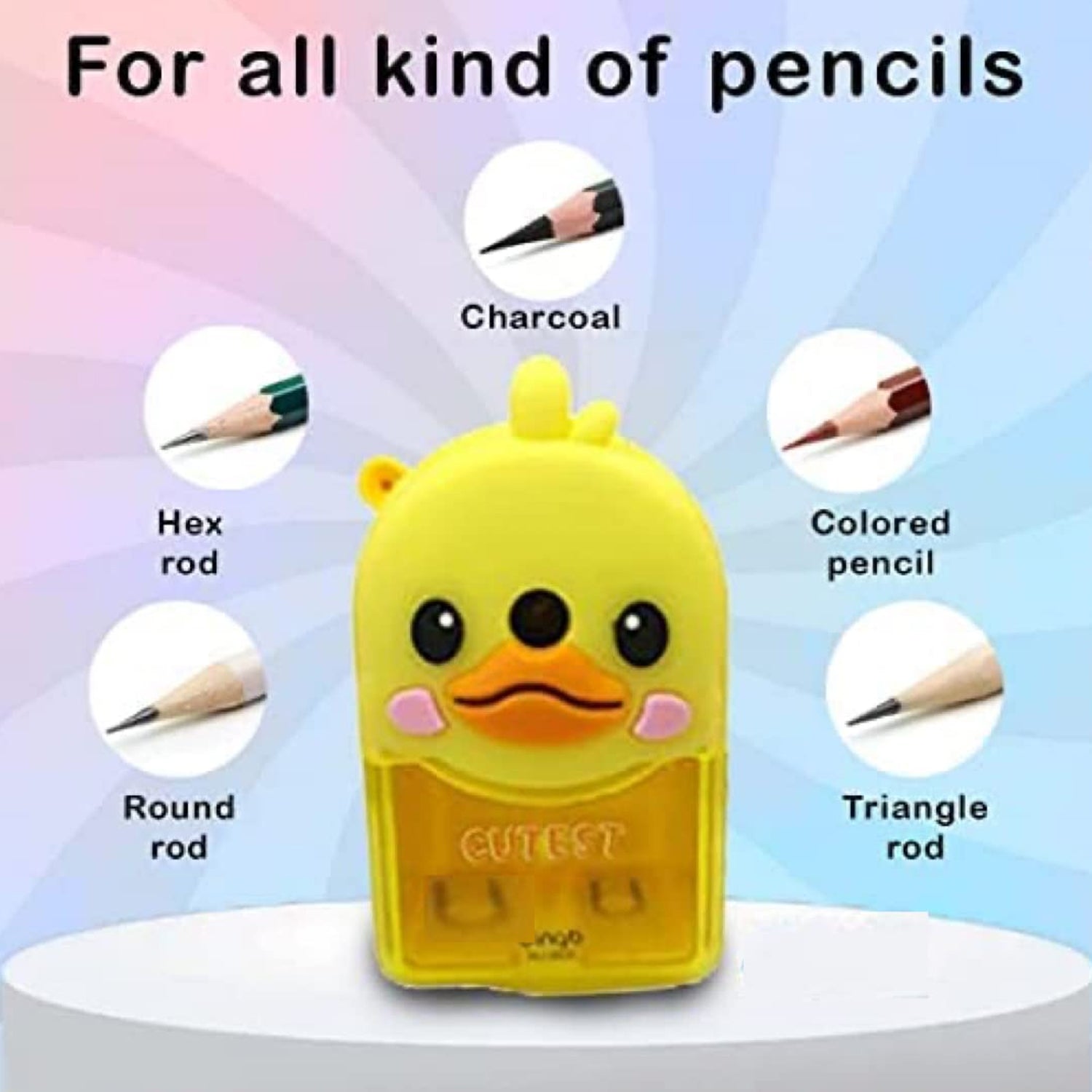 Plastic Cutest Duck Pencil Sharpener (1 Pc) X724) - Image 2