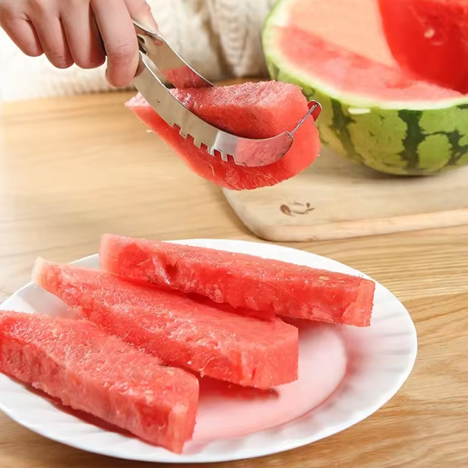Watermelon Cantaloupe Slicer Stainless Steel Knife Corer Fruit Vegetable (X273) - Image 4