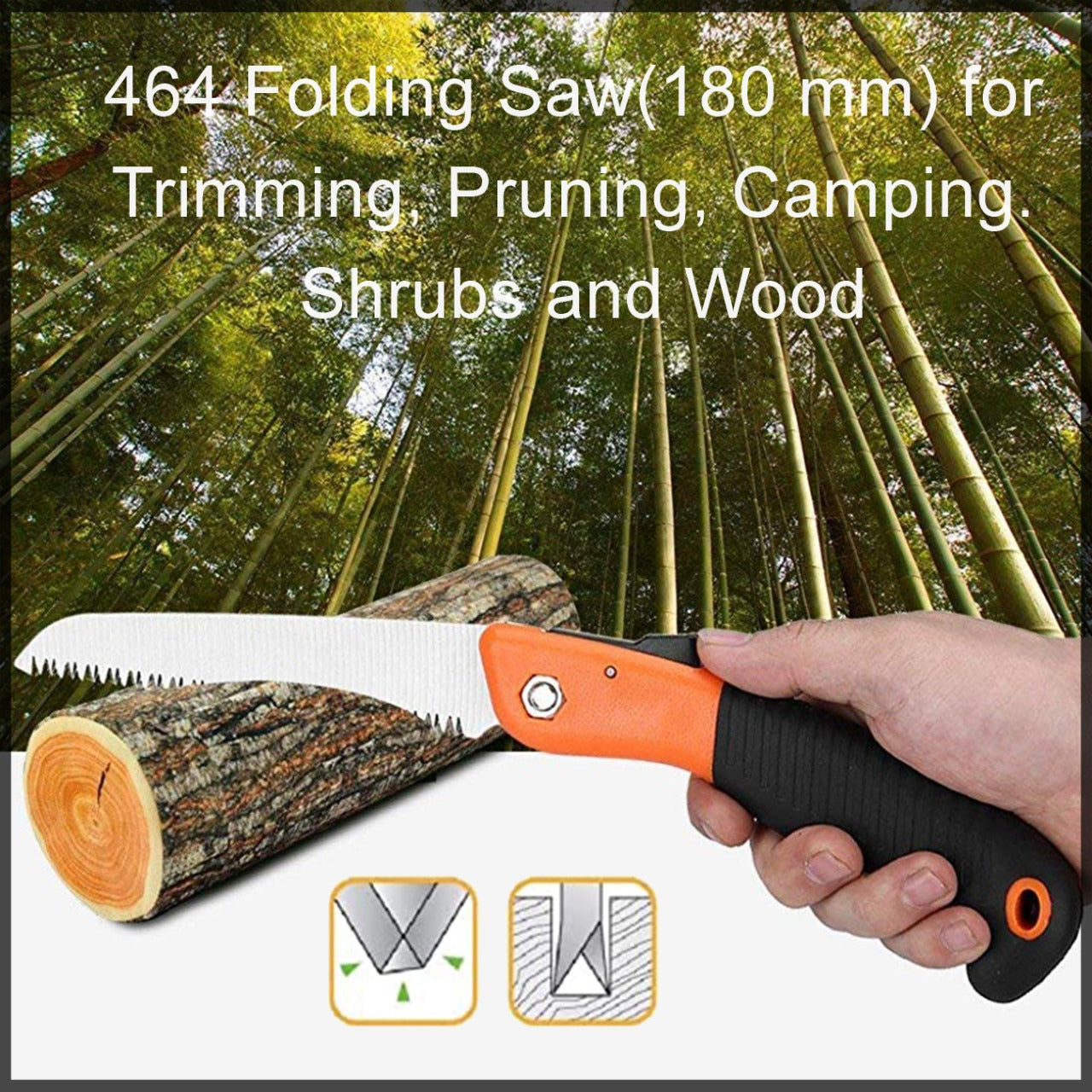 Folding Saw(180 mm) for Trimming, Pruning, Camping. Shrubs and Wood - Image 3