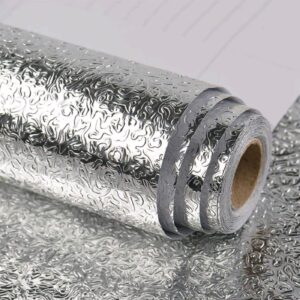 ALUMINIUM SILVER FOIL SIMPLE KITCHEN STICKER OIL PROOF (60x200cm) GOLDEN & SILVER COL. AVAILABLE)  (YS-X138)