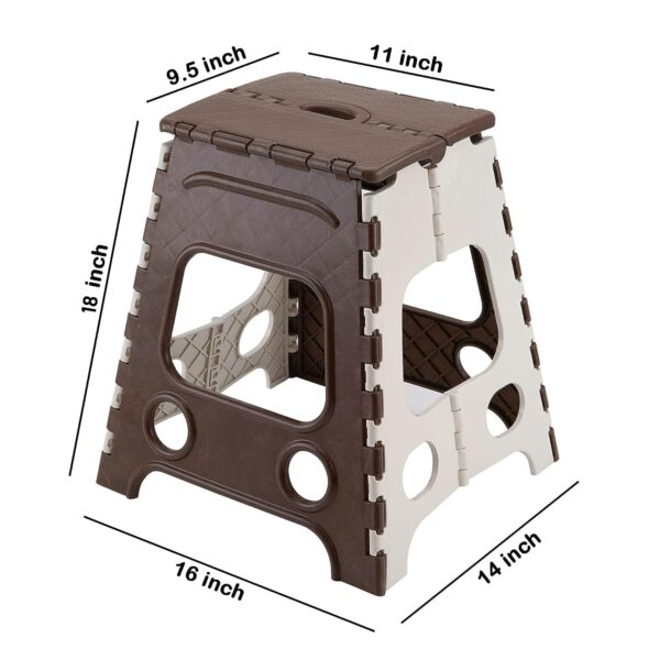 18inch Folding Stool Non Slip Folding Stool - 18 Inch Height - Holds Up To 95 Kg - Great For Kitchen Garden Bathroom Bedroom Adults Kitchen Stepping  (1 Pc 18inch) (X1084) - Image 5