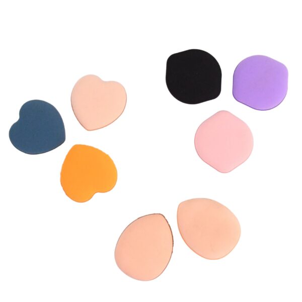 Mini Finger Makeup Powder Puff (Multicolour 8 Pcs Set) - Image 4