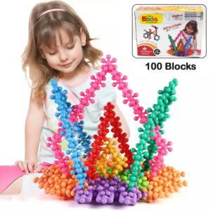 Star Shaped Star Block Interlocking Blocks Colorful Star Building Blocks (100 Pcs Set) (X717)