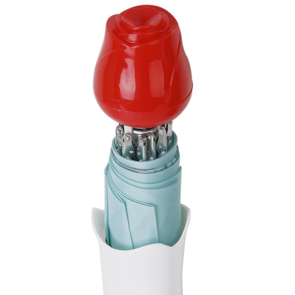 Rose umbrella Lightweight Waterproof UV Protection Mini Folding Creative Rose Flower Case - Image 10