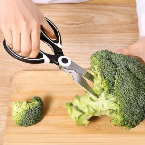 3 In1 Multi-function Kitchen Household For Vegetables Fruit Cheese  Meat Slices With Bottle Opener Stainless Steel Sea Food Scissor (1 Pc ) (X716)