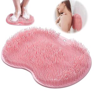 Silicone Bath Massage Cushion With Suction Cup Shower Foot Scubber Brush Foot Bath Mat Scrubber Anti-slip Exfoliating Dead Skin Massage Pad Lazy Wash Feet Bathroom Mat (X1030)