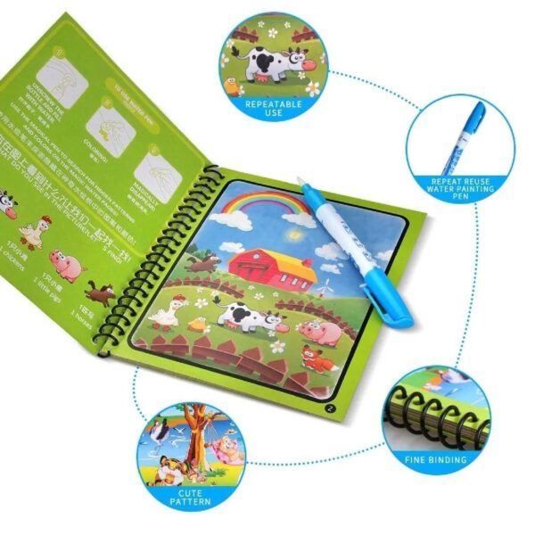 Magic Water Quick Dry Book Water Coloring Book Doodle With Magic Pen Painting Board (X803) - Image 5