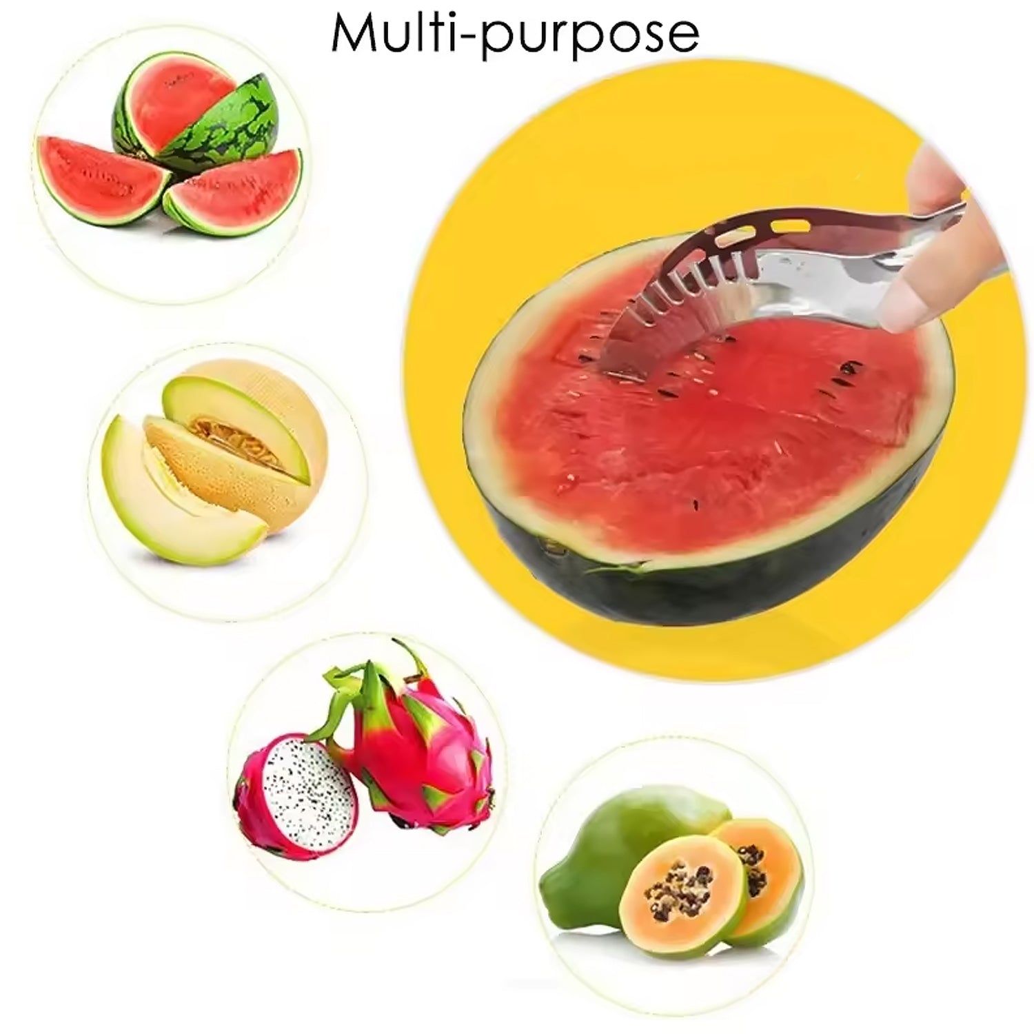 Watermelon Cantaloupe Slicer Stainless Steel Knife Corer Fruit Vegetable (X273) - Image 2