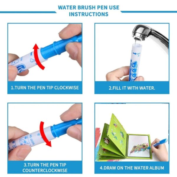 Magic Water Quick Dry Book Water Coloring Book Doodle With Magic Pen Painting Board (X803) - Image 6