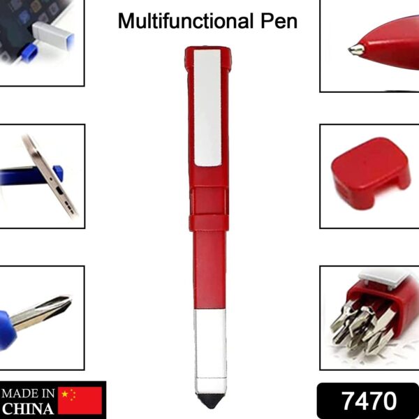 Pen-Shaped Phone Holder with Screwdriver Sets, Multi-Function Pen 4 in 1 Tech Tool Pen, Portable Phone Tools with Capacitive Stylus Ball Point Pen Mobile - Image 2