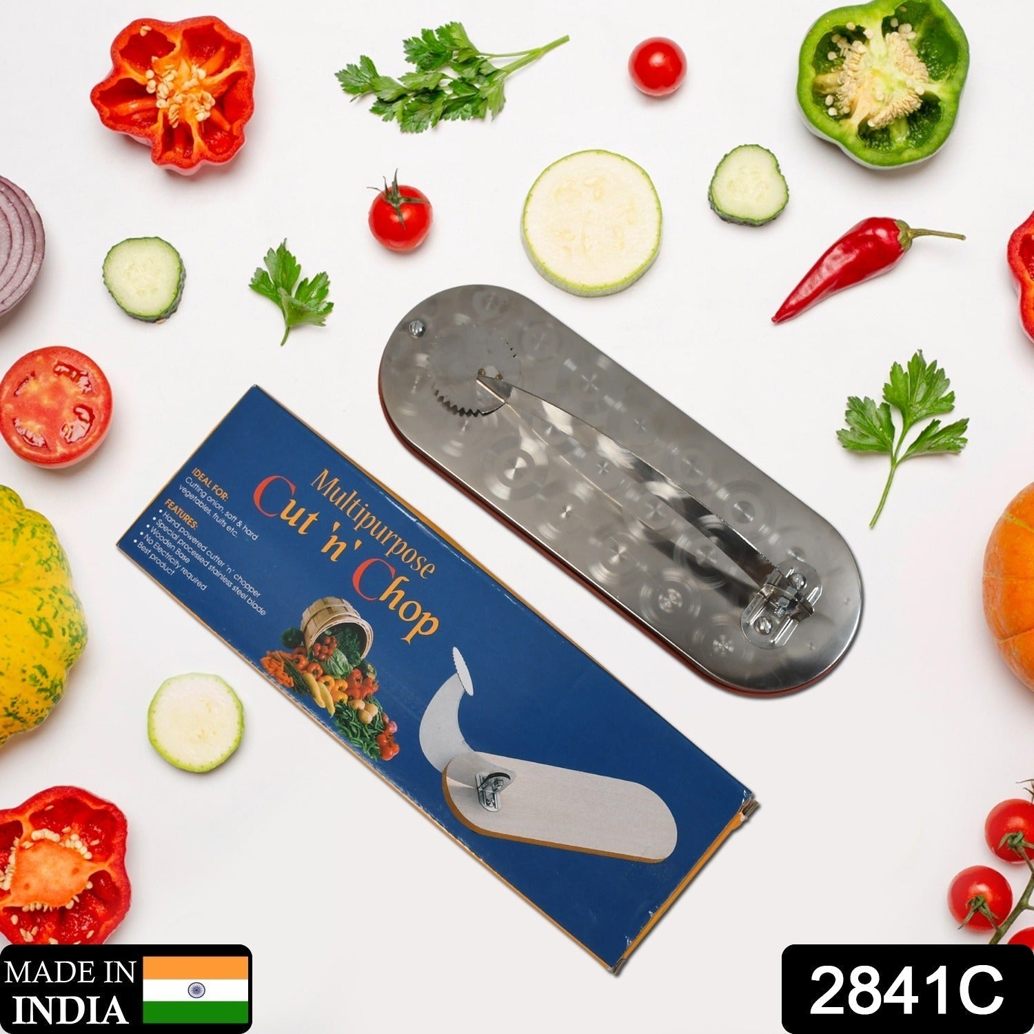 STEEL VEGETABLE CUTTER PREMIUM QUALITY CUTTER FOR FRUIT , VEGETABLE & MEAT CUTTING USE ( Color Box ) - Image 2