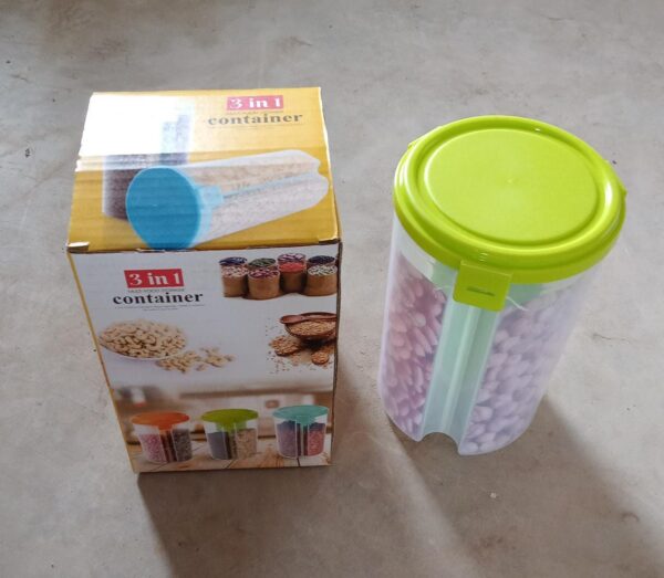 3 in 1 Transparent Air Tight Storage Dispenser Container (With Color Box) - Image 8