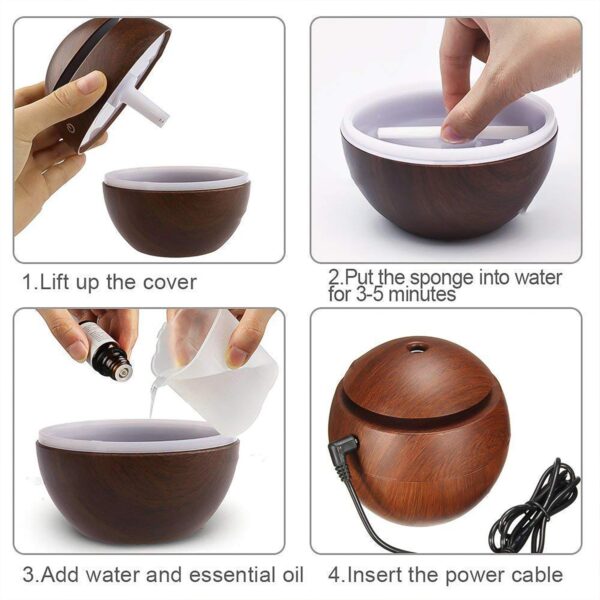 Ultrasonic Aromatherapy Humidifier Usb Desktop (130 Ml  1 Pc) (X994) - Image 3