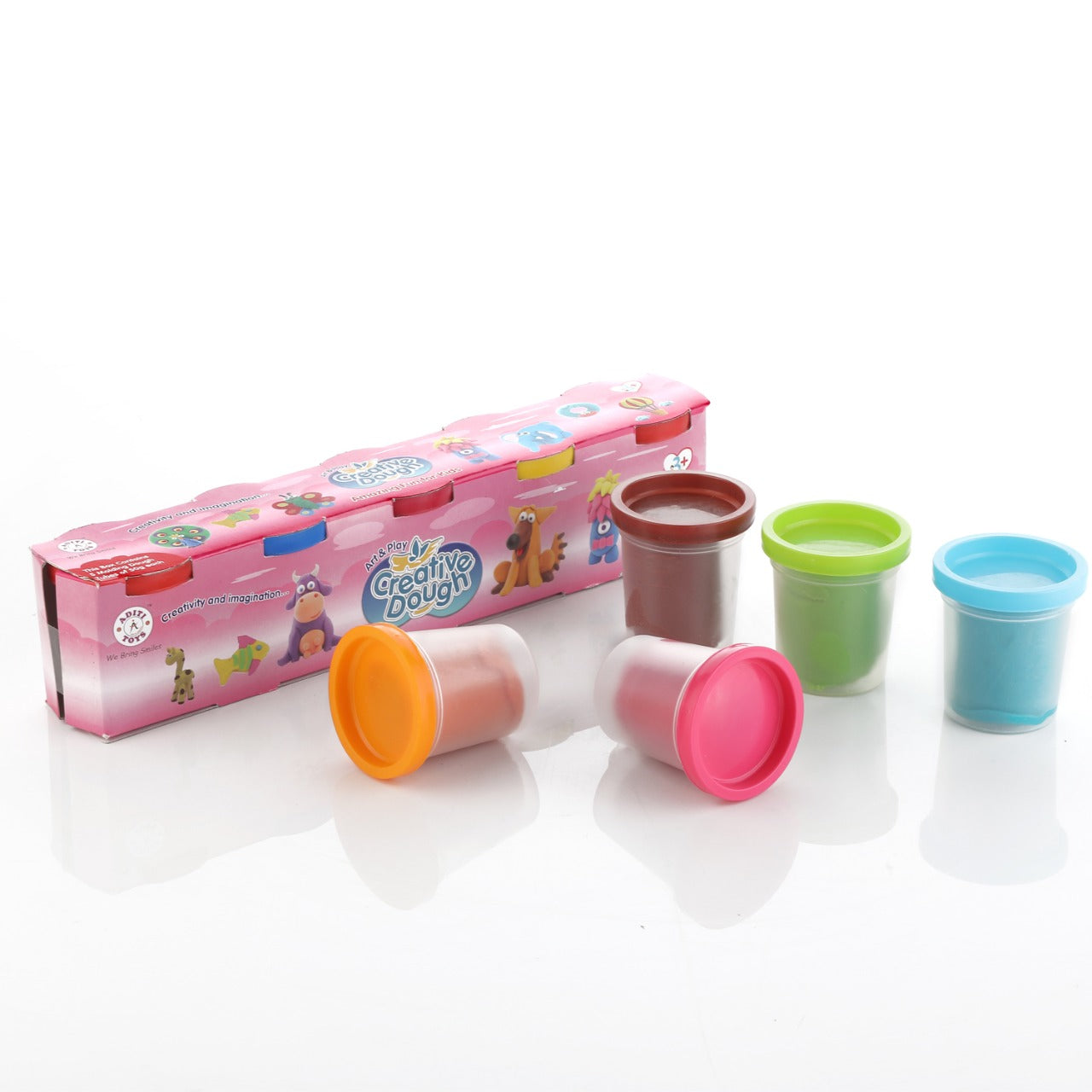 Non-Toxic Creative 50 Dough Clay 5 Different Colors (Pack of 5 Pcs) - Image 4