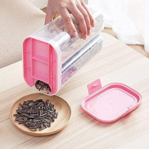 Plastic 2 Sections Air Tight Transparent Food Grain Cereal Storage Container (2 ltr)