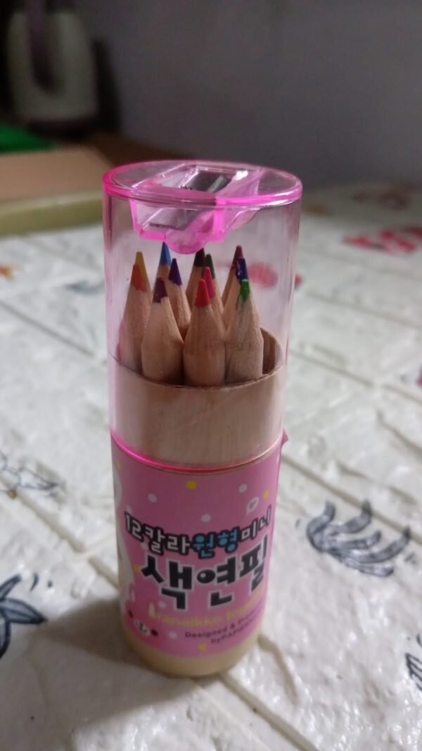 12 Colouring Pencils Kids Set, Pencils Sharpener, Mini Drawing Colored Pencils with Sharpener, Kawaii Manual Pencil Cutter, Coloring Pencil Accessory School Supplies for Kid Artists Writing Sketching - Image 9