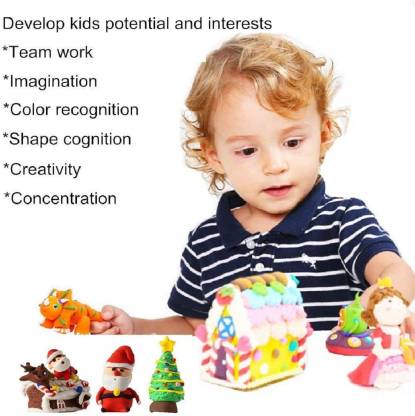 Non-Toxic Creative 50 Dough Clay 5 Different Colors (Pack of 5 Pcs) - Image 7