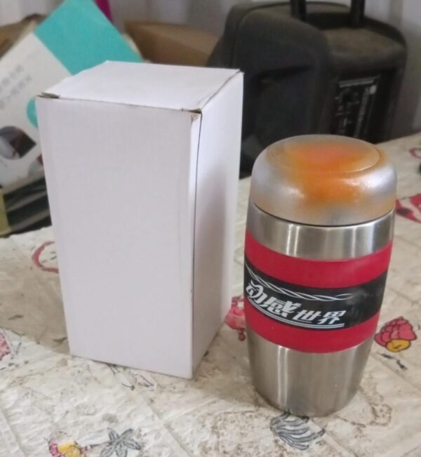 Steel Travel Mug / Tumbler / Cup, Double Walled With Rubber Grip 400ml. - Image 7