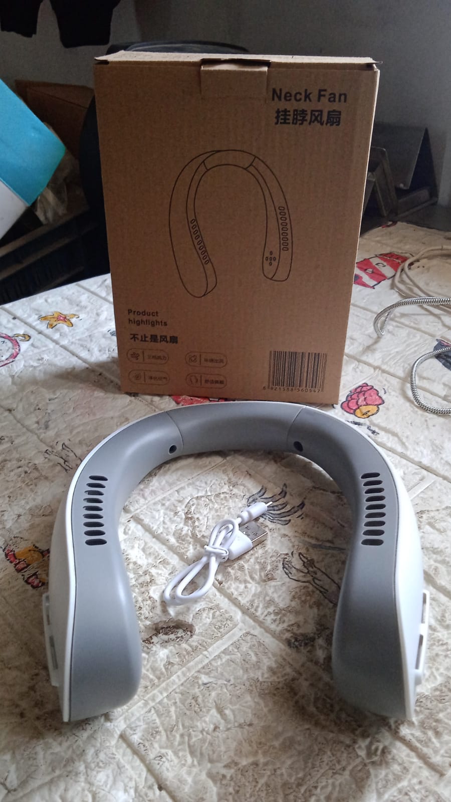 Neck Fan, Portable and Wearable Personal Fan, USB Rechargeable, Headphone Design, Neckband Fan with 3 Speeds, suitable for outdoor family sports travel (X681) - Image 7