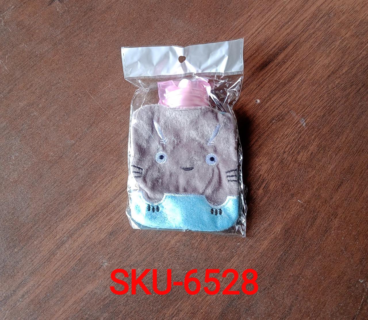 Grey Cat Print Small Hot Water Bag with Cover for Pain Relief - Image 8