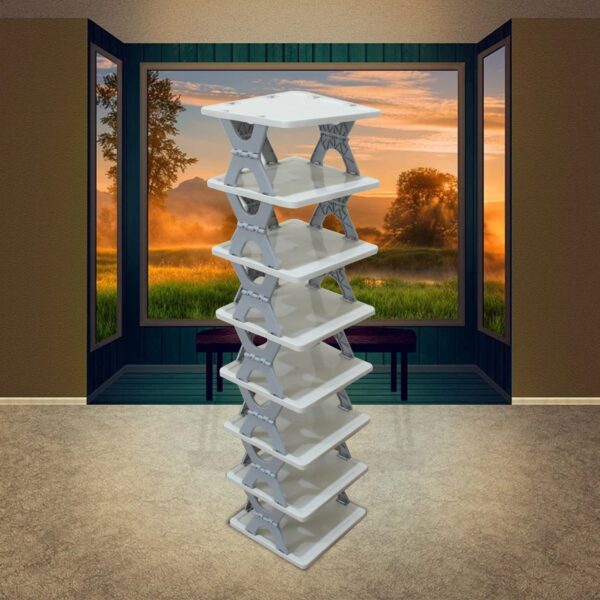 Foldable Shoe Rack (1 Pc, 8 Layers): Space-Saving, Entryway Storage - Image 4