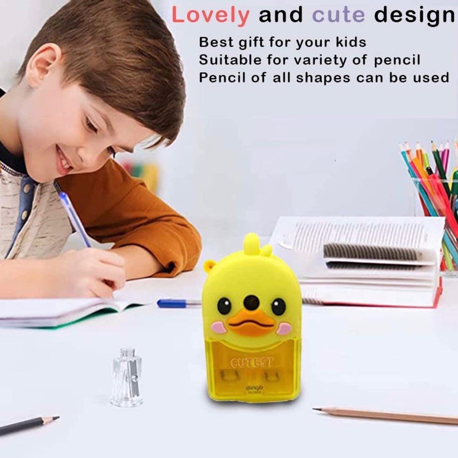 Plastic Cutest Duck Pencil Sharpener (1 Pc) X724) - Image 3