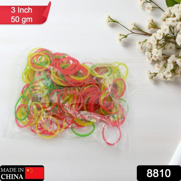 RUBBER BAND FOR OFFICE/HOME AND KITCHEN ACCESSORIES ITEM PRODUCTS, ELASTIC RUBBER BANDS, FLEXIBLE REUSABLE NYLON ELASTIC UNBREAKABLE, FOR STATIONERY, SCHOOL MULTICOLOR - Image 3