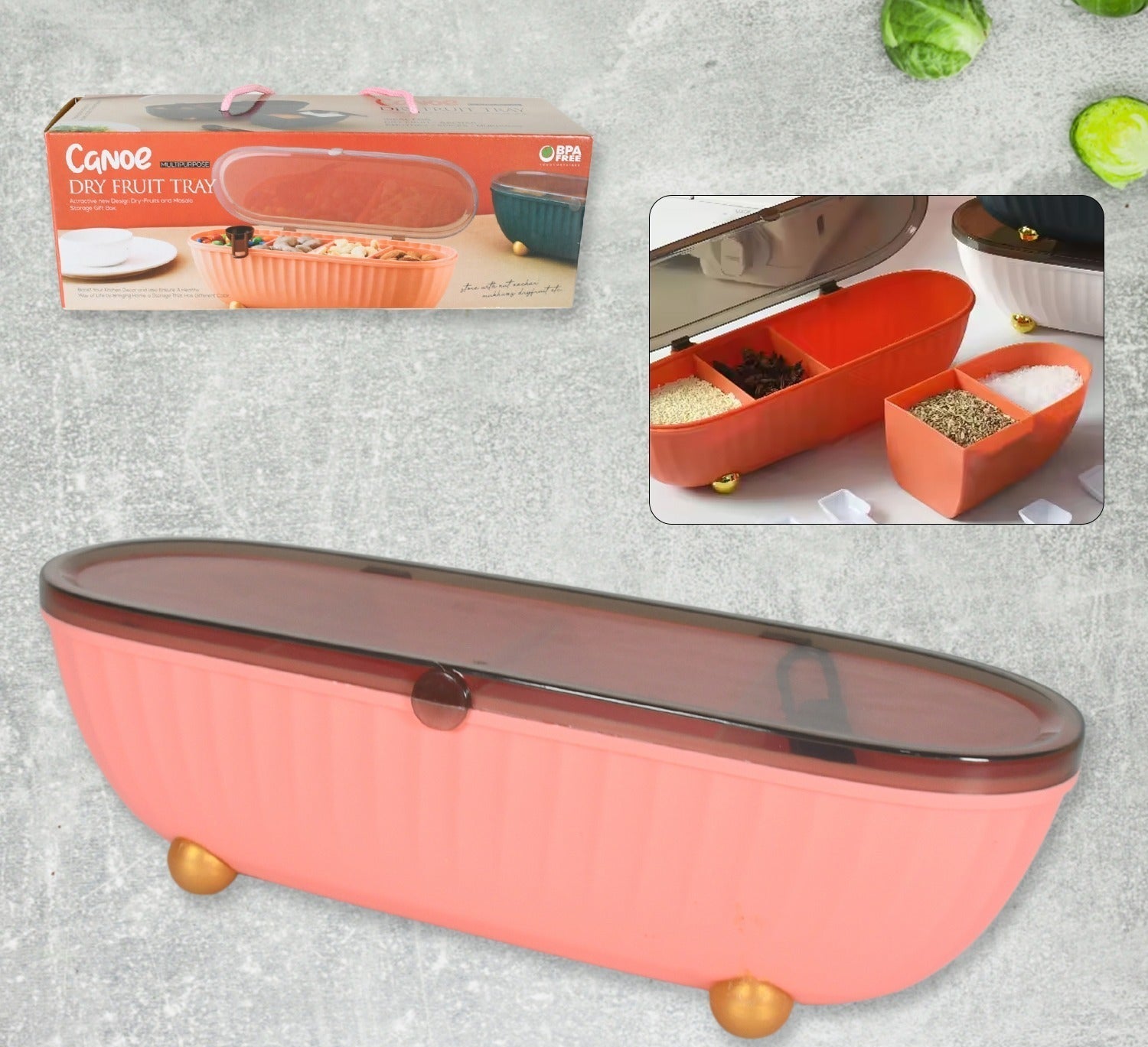 pice Bottle Spice Jar Durable Spice Seasoning Box Jar Food Grade Spoon Seasoning Case For Kitchen Dry Fruit Tray (1 Pc) (MKK-X105)