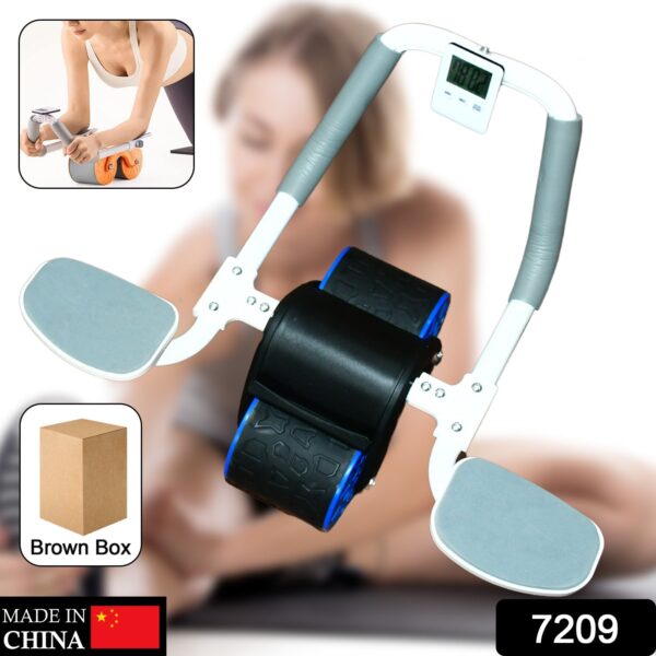 Abdominal Roller Wheel, Automatic Rebound Sponge Handle, Double Wheel Abdominal Roller, Non-Slip Timer Function with Elbow Support for Exercises for Body Fitness Strength Training Home Gym - Image 2