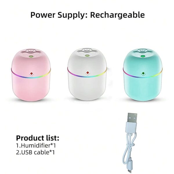 Portable Lighting Mini Humidifier Usb Personal Desktop Cool Mist Humidifiers (250 Ml) (X319) - Image 5